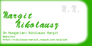 margit nikolausz business card